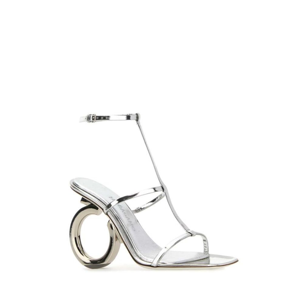 Salvatore Ferragamo Women Silver Nappa Leather Elina Sandalsâ - Picture 2 of 2